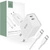 White \ with USB‑C cable \ USB-C (female) || USB-C (męski)