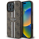 Guess 4G Printed Stripes MagSafe-Hülle für iPhone 16 Pro Max – braun