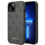 Guess 4G Metal Gold Logo Case für iPhone 14 - Grau
