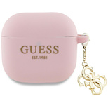 Guess AirPods 4 cover Silicone 4G Charm case - pink