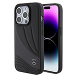 Mercedes Leather Wave Pattern case for iPhone 15 Pro Max - black