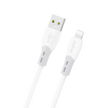 Dudao L25SL 30W USB-A - Lightning Kabel mit weichem Silikongeflecht 1m - Weiß