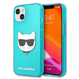 Karl Lagerfeld Glitter Choupette Fluo Case für iPhone 13 mini 5,4&quot; - blau