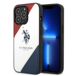 Etui U.S. Polo Assn. Tricolor Embossed na iPhone 14 Pro - białe