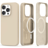 Tech-Protect Silicone MagSafe iPhone 15 Pro Case - Beige