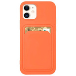 Card Case Silicone Wallet Wallet with Card Slot Documents for iPhone 12 Pro Max Orange