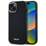 DKNY Plain Logo MagSafe Hülle für iPhone 15 Plus – Schwarz