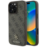 Guess HC PU 4G Small 4G und Classic iPhone 16 Pro MagSafe Hülle - Braun