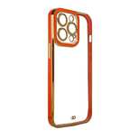 Fashion Case für iPhone 13 Pro Max Gold Frame Gel Cover Rot