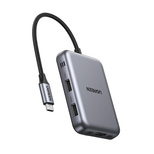 Ugreen USB-C 7-in-1 HDMI-Hub mit USB-C, USB-A, SD/TF-Kartenleser – Grau