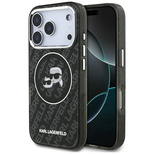 Karl Lagerfeld IML Glitter Karl&amp;Choupette Heads Logo MagSafe Case für iPhone 17 Pro - Schwarz