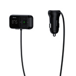 [B WARE] Kabelloser Bluetooth-FM-Transmitter mit Ladegerät Baseus S-16 (Overseas Edition) – Schwarz