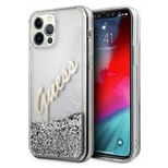 Guess GUHCP12LGLVSSI iPhone 12 Pro Max 6,7&quot; Silber/Silber Hardcase Glitter Vintage Script