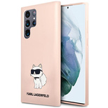 Karl Lagerfeld Silikon Choupette Hülle für Samsung Galaxy S24 Ultra – rosa