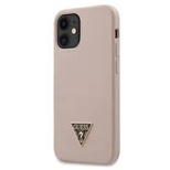 Guess GUHCP12SLSTMLP iPhone 12 mini 5.4" light pink/light pink hardcase Silicone Triangle Logo