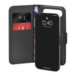 Puro Wallet Stand Case für iPhone 17 Air aus Öko-Leder, mit Klappe, Geldbörse und Standfunktion - Schwarz