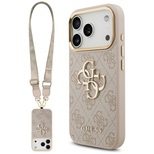 Etui Guess 4G Big 4G Classic Logo Big Strap Metal Buttons na iPhone 17 Pro - różowe