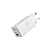 Joyroom JR-TG10 65W GaN 2x USB-C + USB-A Wandladegerät mit 100W USB-C - USB-C 1,2m Kabel - weiß