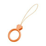 Silikon-Lanyard für das Telefon Diamantring-Anhänger für einen Finger orange