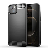 Carbon Case Flexibel Handyhülle TPU Schutzhülle für iPhone 13 mini schwarz