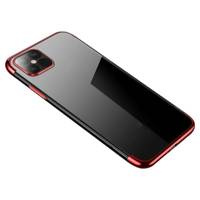 Clear Color case żelowy pokrowiec etui z metaliczną ramką iPhone 13 czerwony