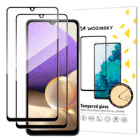 Wozinsky zestaw 2x super wytrzymałe szkło hartowane Full Glue na cały ekran z ramką Case Friendly Samsung Galaxy A32 5G czarny