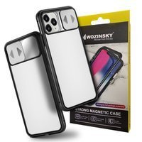 Магнітний чохол Wozinsky Magnetic Cam Slider Case Magnetic 360 Full Cover для телефону Скляний чохол для камери Huawei P40 Lite 5G Чорний