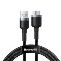 Міцний нейлоновий кабель Baseus Cafule USB 3.0 / micro USB SuperSpeed 2 A 1 м сірий кабель (CADKLF-D0G)